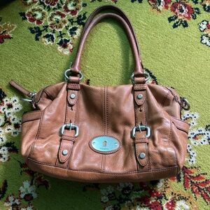 Fossil Tan Leather Satchel